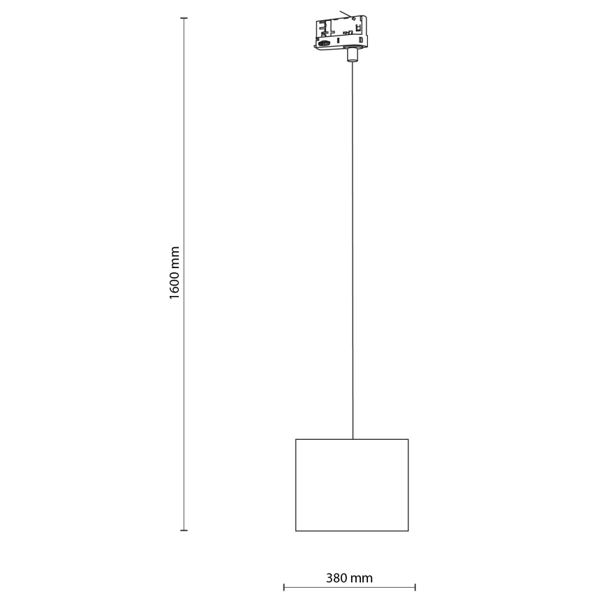 Lestenec na vrvici za tračni sistem 3-fazni TRACER 1xE27/15W/230V pr. 20 cm črna/siva