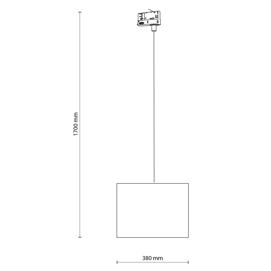Lestenec na vrvici za tračni sistem 3-fazni TRACER 1xE27/15W/230V pr. 38 cm črna/bela