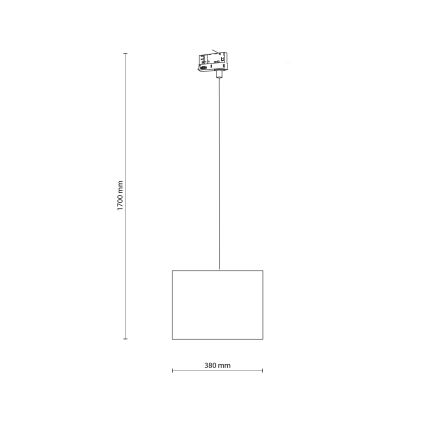 Lestenec na vrvici za tračni sistem 3-fazni TRACER 1xE27/15W/230V pr. 38 cm črna/rjava