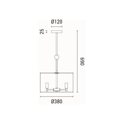 Lestenec na vrvici 3xE14/15W/230V