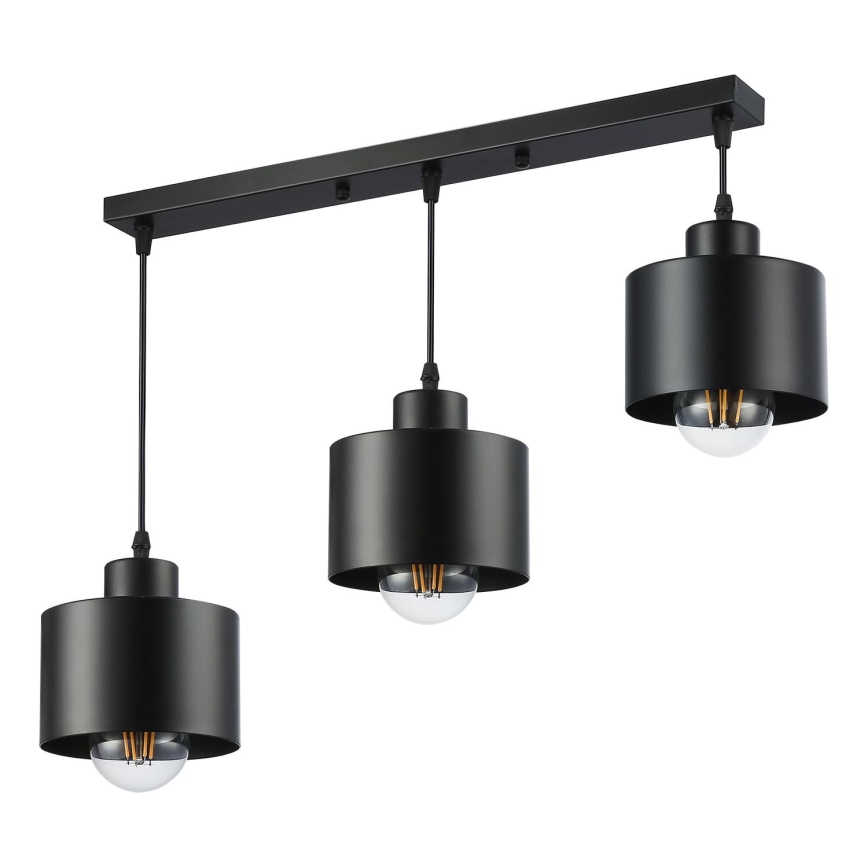 Lestenec na vrvici 3xE27/35W/230V črna