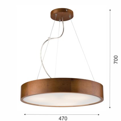 Lestenec na vrvici 3xE27/60W/230V ø 47 cm bor