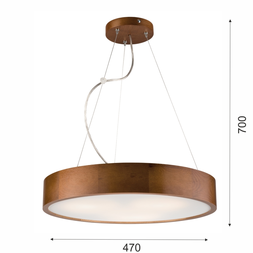 Lestenec na vrvici 3xE27/60W/230V ø 47 cm bor