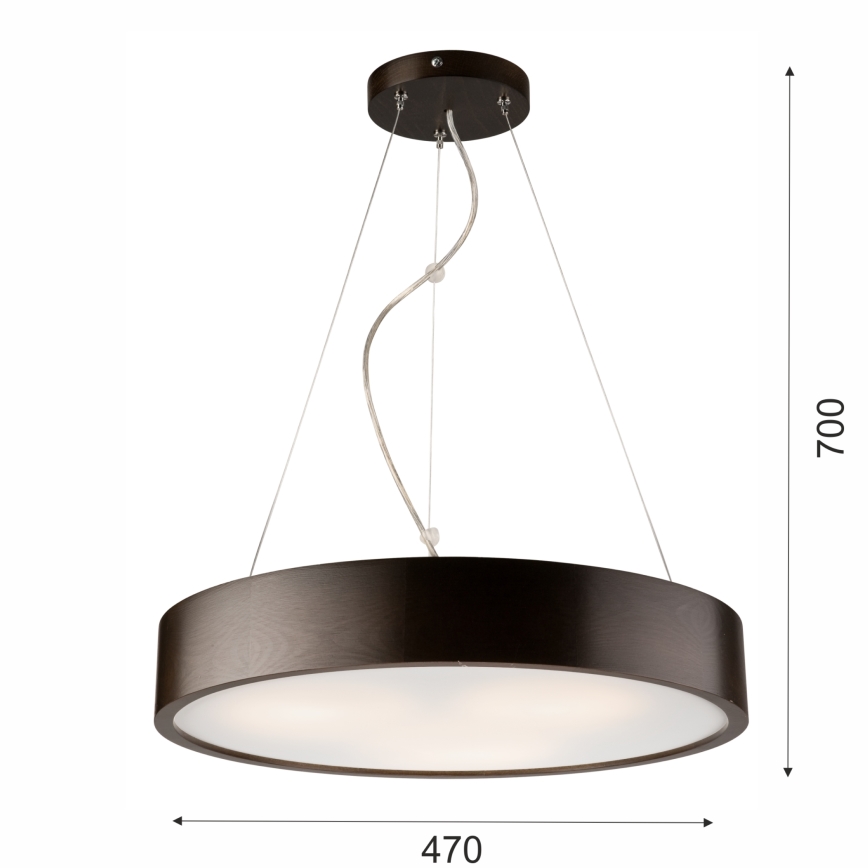 Lestenec na vrvici 3xE27/60W/230V ø 47 cm bor