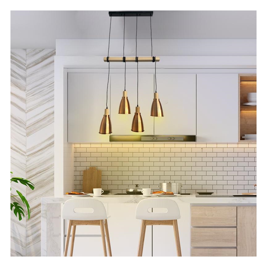 Lestenec na vrvici 4xE27/60W/230V baker