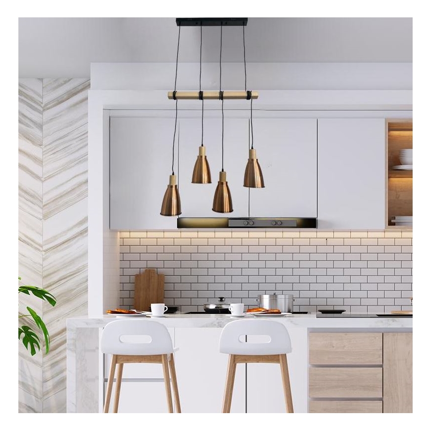 Lestenec na vrvici 4xE27/60W/230V baker