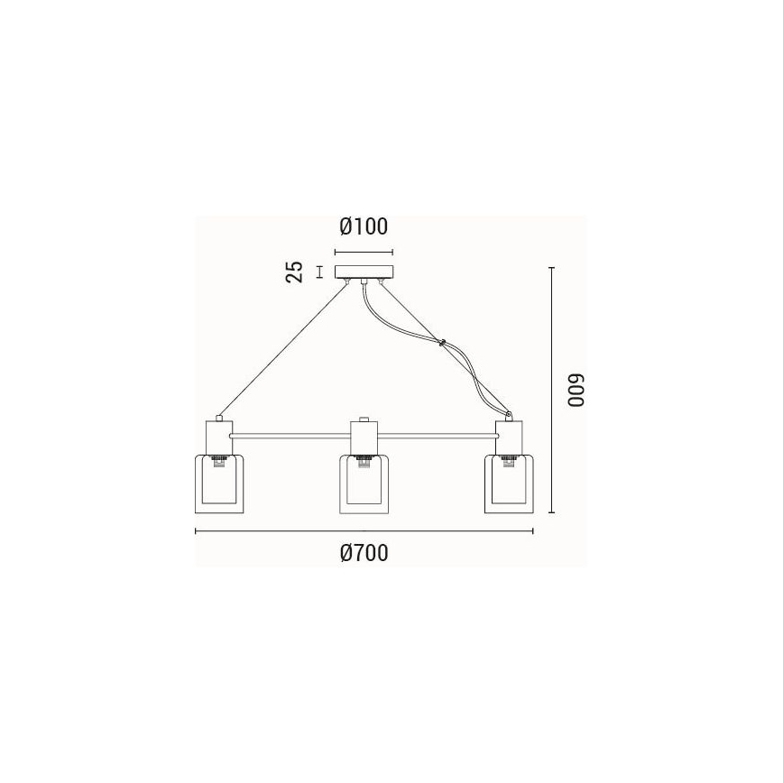 Lestenec na vrvici 6xE14/15W/230V