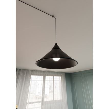 Lestenec na vrvici ABRAMO 1xE27/15W/230V črna