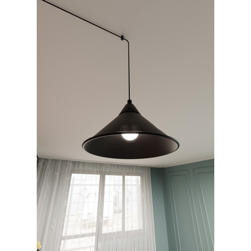 Lestenec na vrvici ABRAMO 1xE27/15W/230V črna