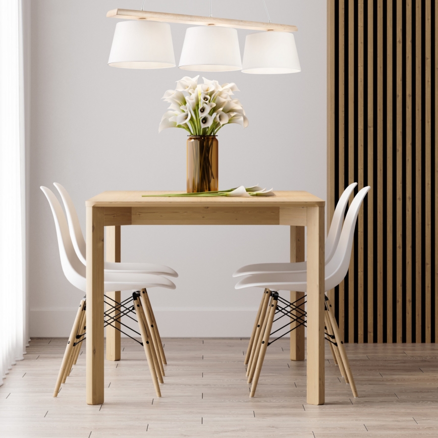 Lestenec na vrvici AIDA 3xE27/60W/230V hrast/bela