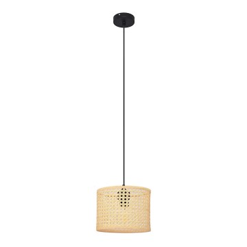 Lestenec na vrvici ALBA 1xE27/15W/230V pr. 20 cm ratan/črna