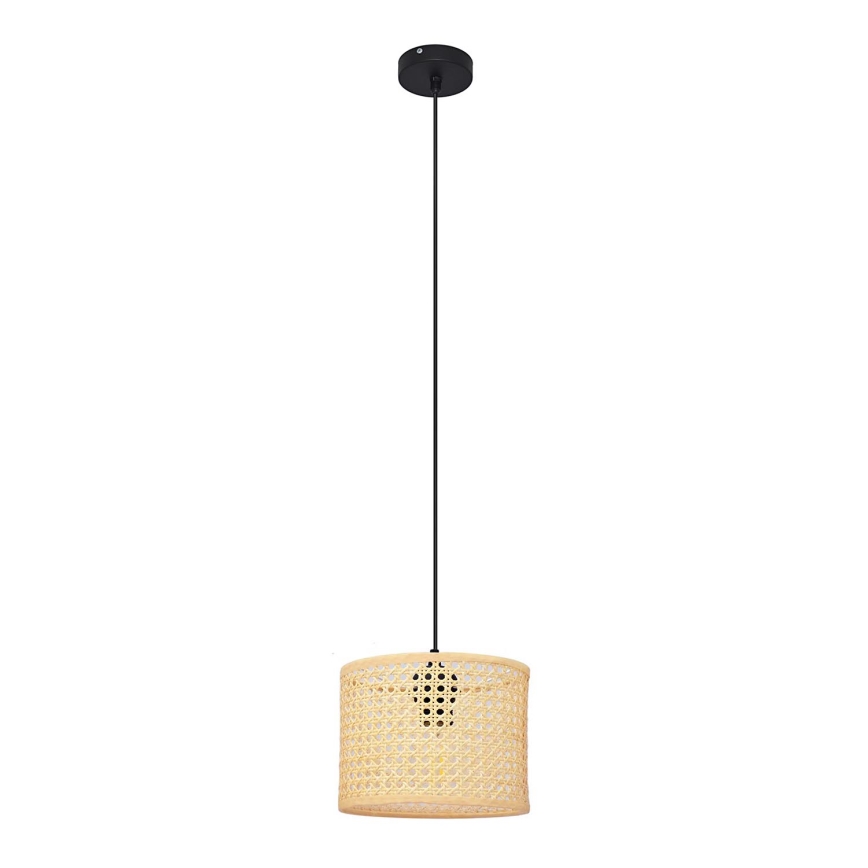 Lestenec na vrvici ALBA 1xE27/15W/230V pr. 20 cm ratan/črna