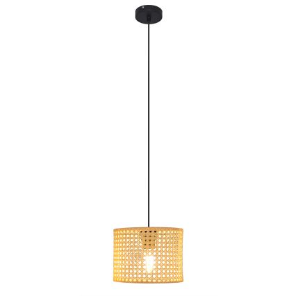 Lestenec na vrvici ALBA 1xE27/15W/230V pr. 20 cm ratan/črna