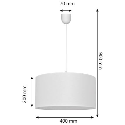 Lestenec na vrvici ALBA 1xE27/15W/230V pr. 40 cm bel
