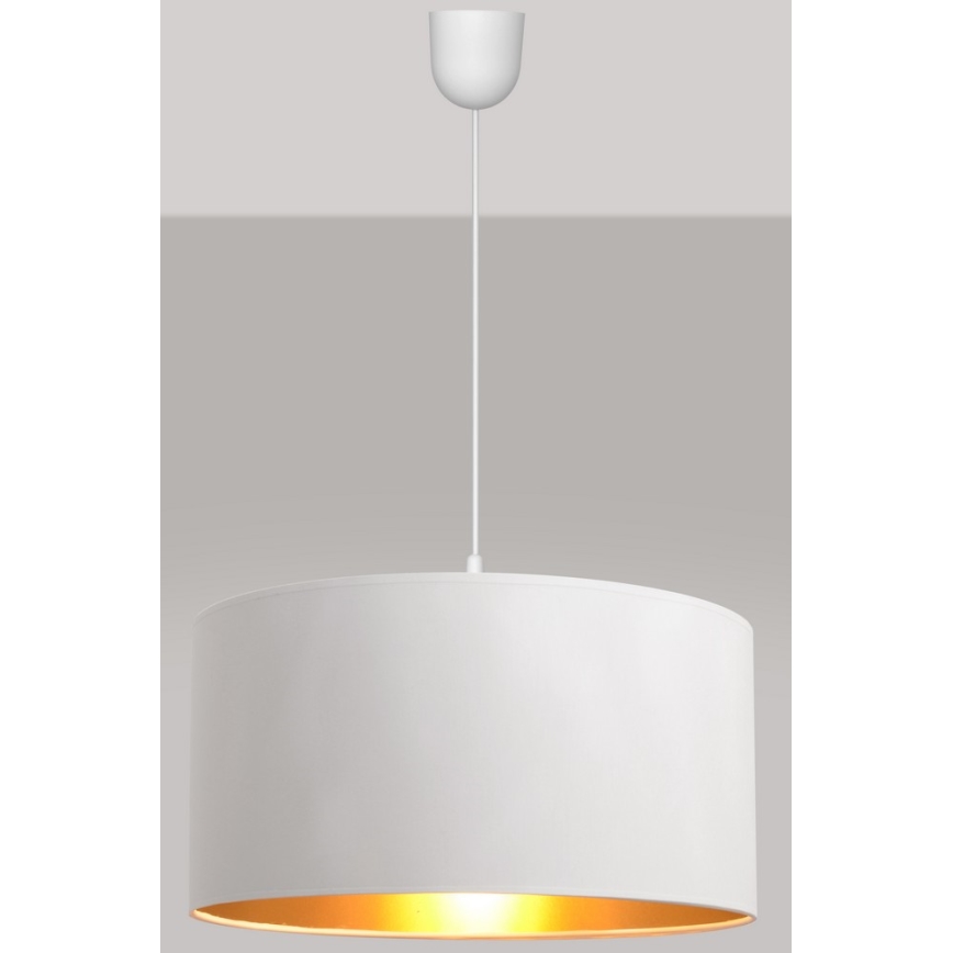 Lestenec na vrvici ALBA 1xE27/15W/230V pr. 40 cm bela/zlata
