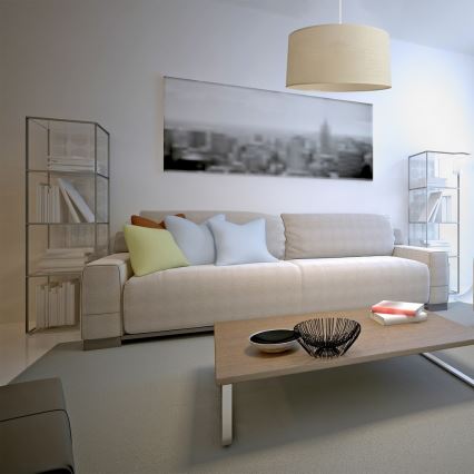 Lestenec na vrvici ALBA 1xE27/15W/230V pr. 40 cm bež