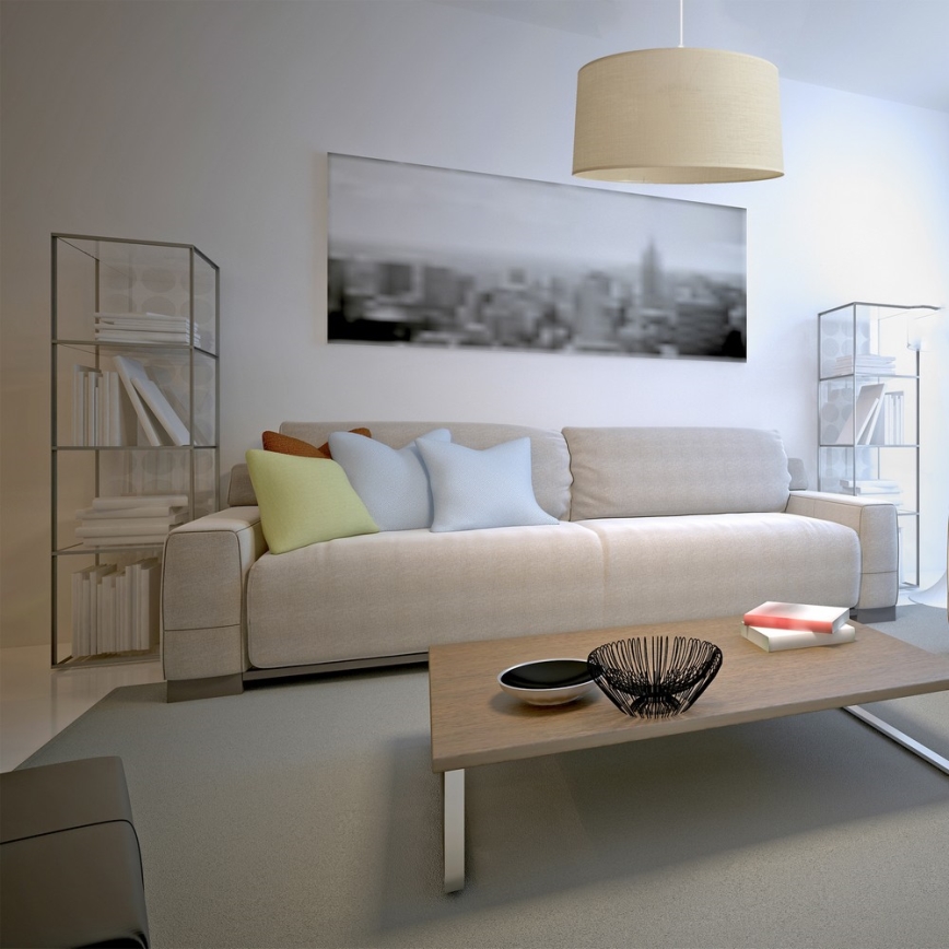 Lestenec na vrvici ALBA 1xE27/15W/230V pr. 40 cm bež