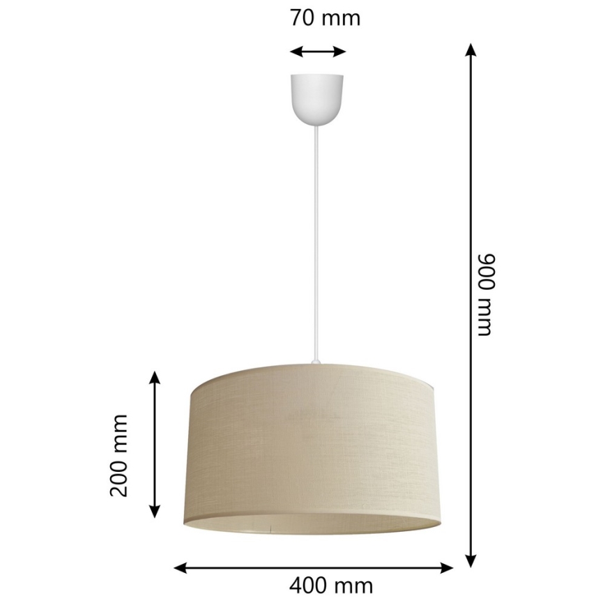 Lestenec na vrvici ALBA 1xE27/15W/230V pr. 40 cm bež