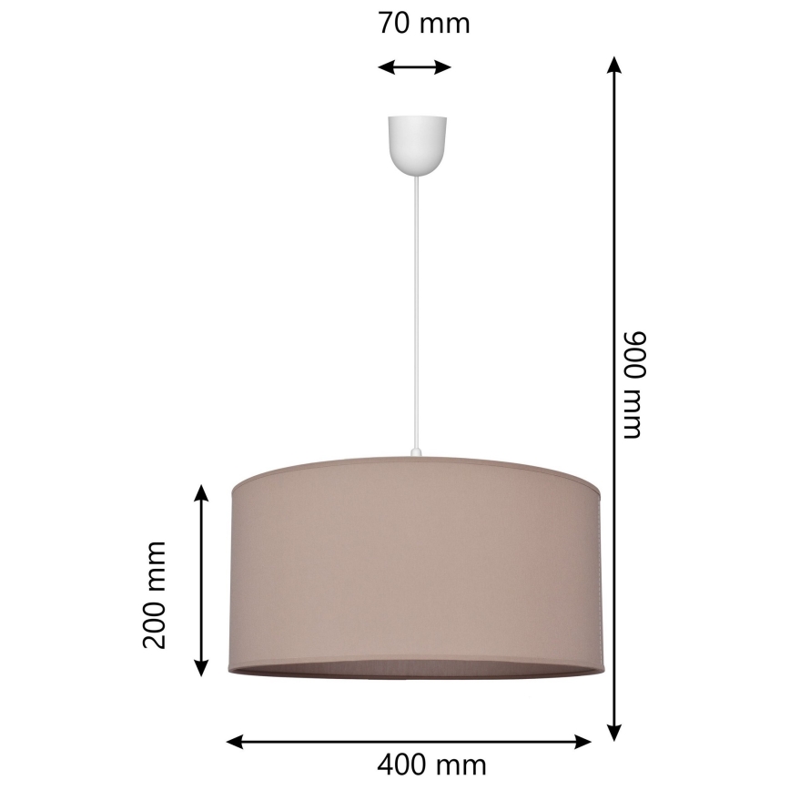 Lestenec na vrvici ALBA 1xE27/15W/230V pr. 40 cm bež