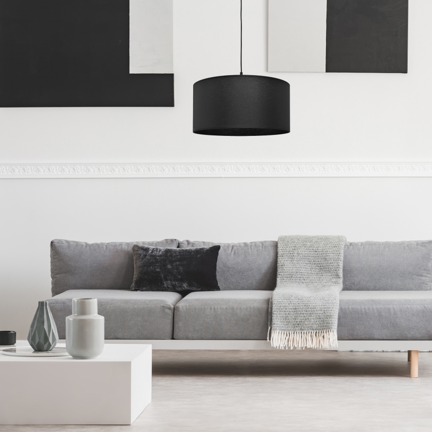 Lestenec na vrvici ALBA 1xE27/15W/230V pr. 40 cm črn
