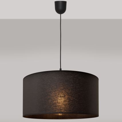 Lestenec na vrvici ALBA 1xE27/15W/230V pr. 40 cm črn