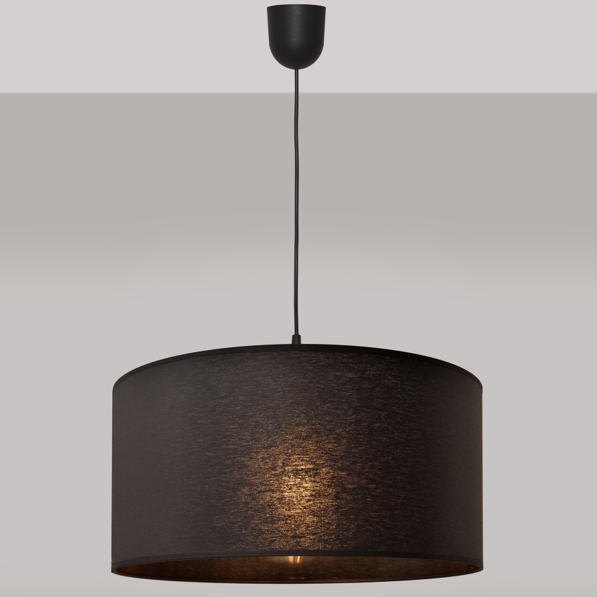 Lestenec na vrvici ALBA 1xE27/15W/230V pr. 40 cm črn