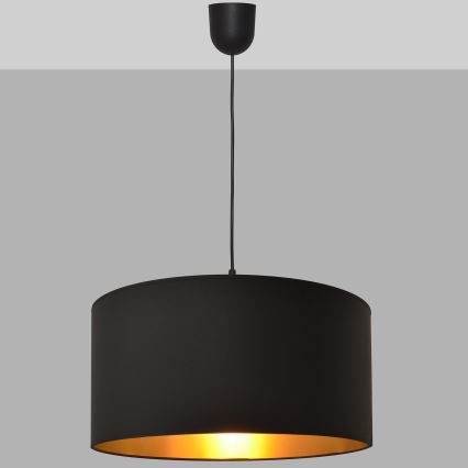 Lestenec na vrvici ALBA 1xE27/15W/230V pr. 40 cm črn/zlat
