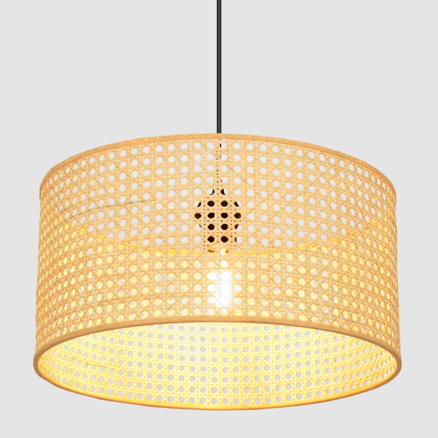 Lestenec na vrvici ALBA 1xE27/15W/230V pr. 40 cm ratan/črna