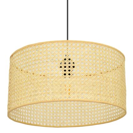 Lestenec na vrvici ALBA 1xE27/15W/230V pr. 40 cm ratan/črna