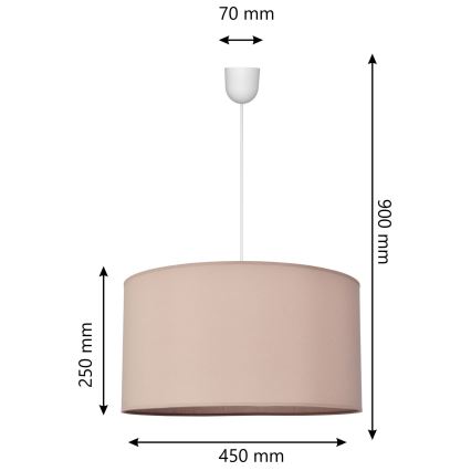 Lestenec na vrvici ALBA 1xE27/15W/230V pr. 45 cm bež