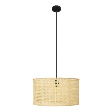 Lestenec na vrvici ALBA 1xE27/15W/230V pr. 45 cm ratan/črna