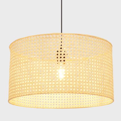 Lestenec na vrvici ALBA 1xE27/15W/230V pr. 45 cm ratan/črna
