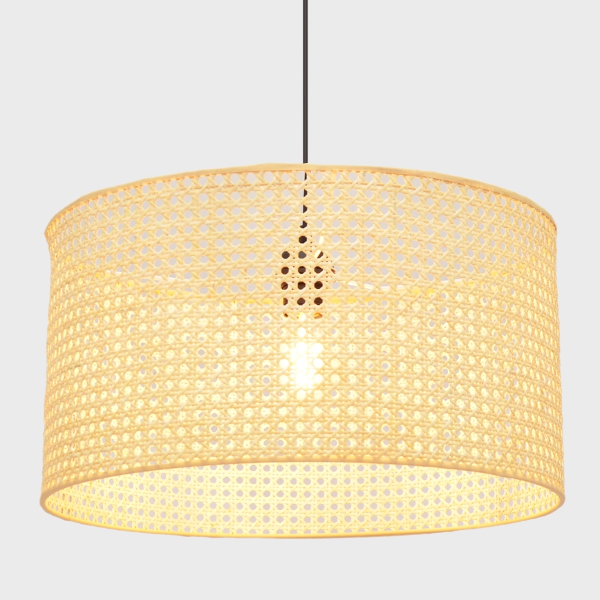 Lestenec na vrvici ALBA 1xE27/15W/230V pr. 45 cm ratan/črna
