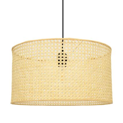 Lestenec na vrvici ALBA 1xE27/15W/230V pr. 45 cm ratan/črna