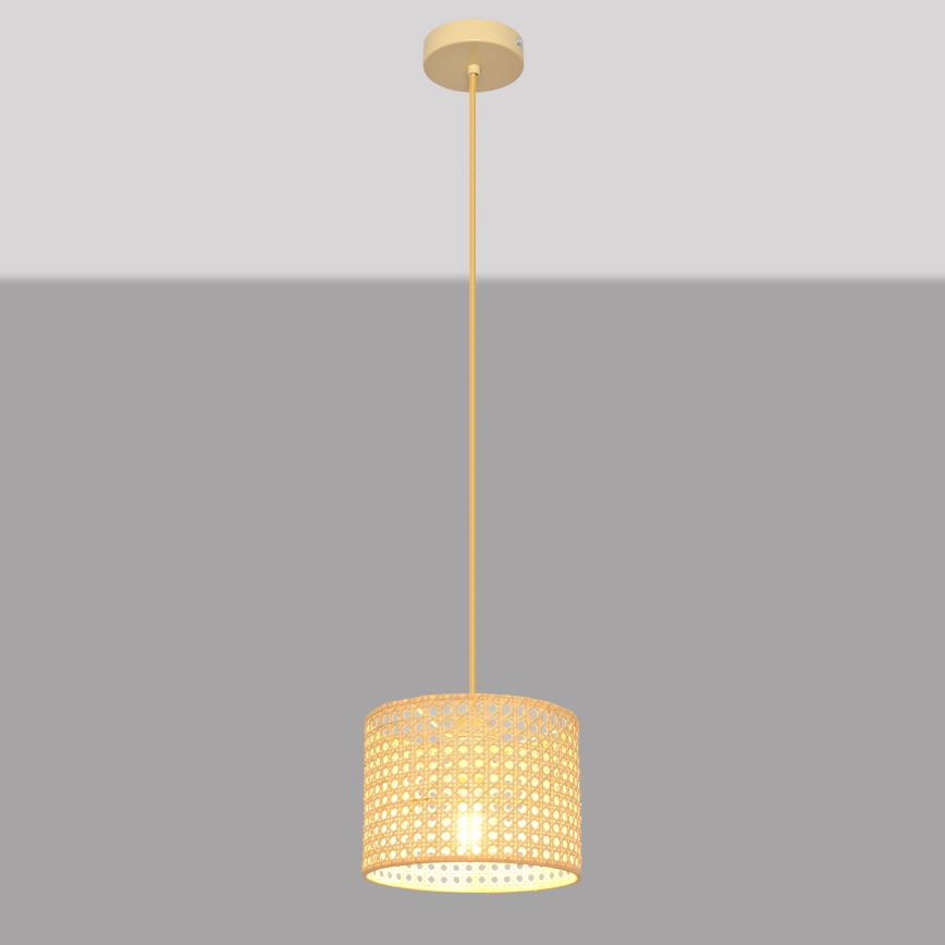 Lestenec na vrvici ALBA 1xE27/15W/230V premer 20 cm ratan