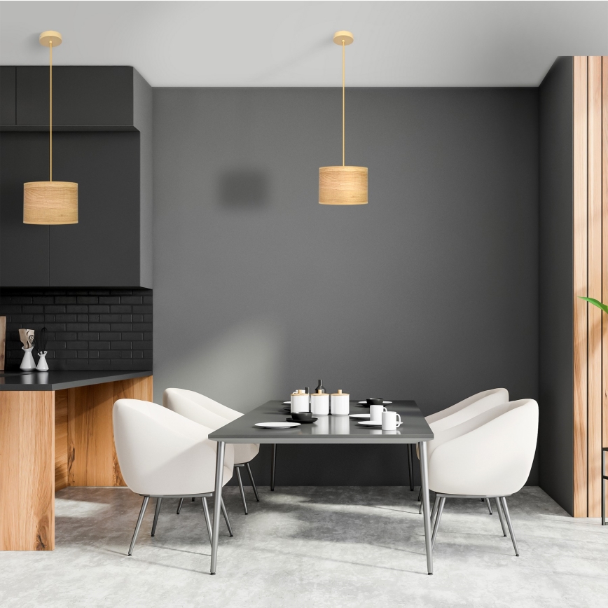 Lestenec na vrvici ALBA 1xE27/15W/230V premer 20 cm rjava