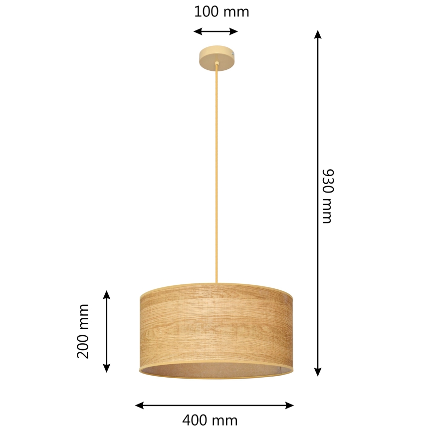Lestenec na vrvici ALBA 1xE27/15W/230V premer 40 cm rjava