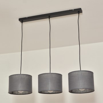 Lestenec na vrvici ALBA 3xE27/15W/230V siva