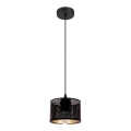 Lestenec na vrvici ALDO 1xE27/60W/230V premer 15 cm črna