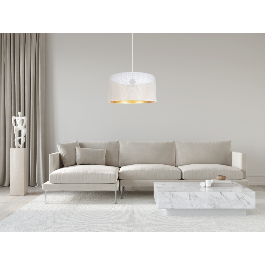 Lestenec na vrvici ALDO 1xE27/60W/230V premer 40 cm bela