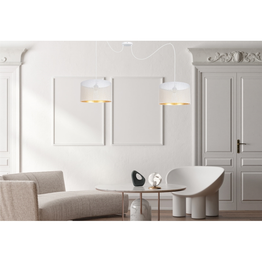 Lestenec na vrvici ALDO 2xE27/60W/230V spider bela