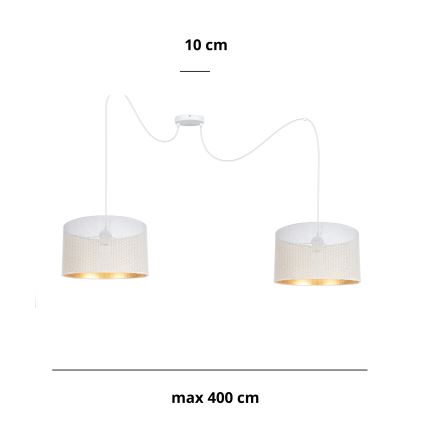 Lestenec na vrvici ALDO 2xE27/60W/230V spider bela