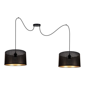 Lestenec na vrvici ALDO 2xE27/60W/230V spider črna