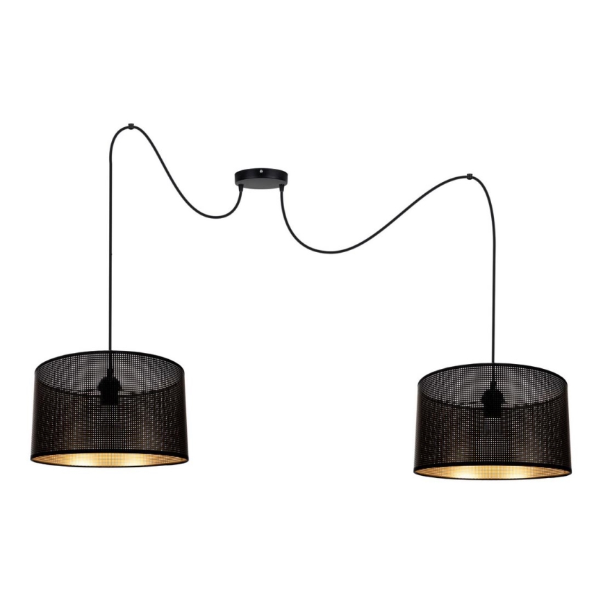 Lestenec na vrvici ALDO 2xE27/60W/230V spider črna