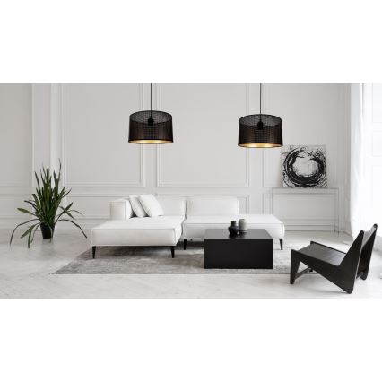 Lestenec na vrvici ALDO 2xE27/60W/230V spider črna