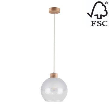 Lestenec na vrvici ALESSANDRO 1xE27/60W/230V hrast - FSC certifikat