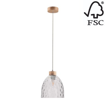 Lestenec na vrvici ALESSANDRO 1xE27/60W/230V hrast - FSC certifikat