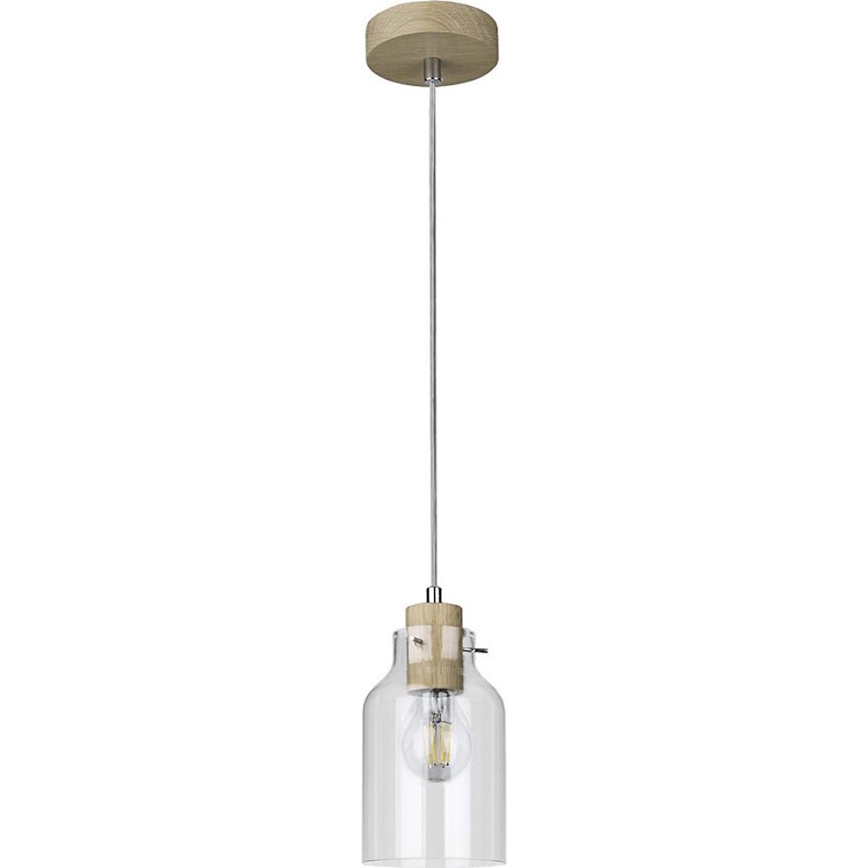 Lestenec na vrvici ALESSANDRO 1xE27/60W/230V hrast