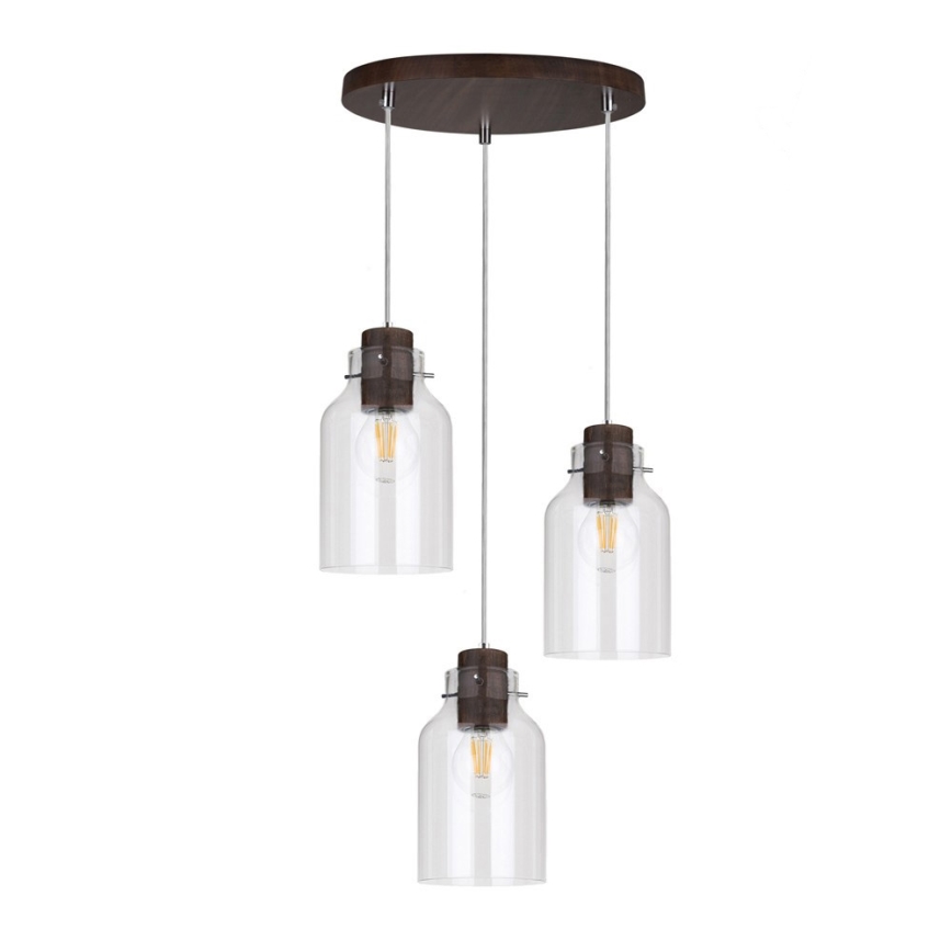 Lestenec na vrvici ALESSANDRO 3xE27/60W/230V bukev