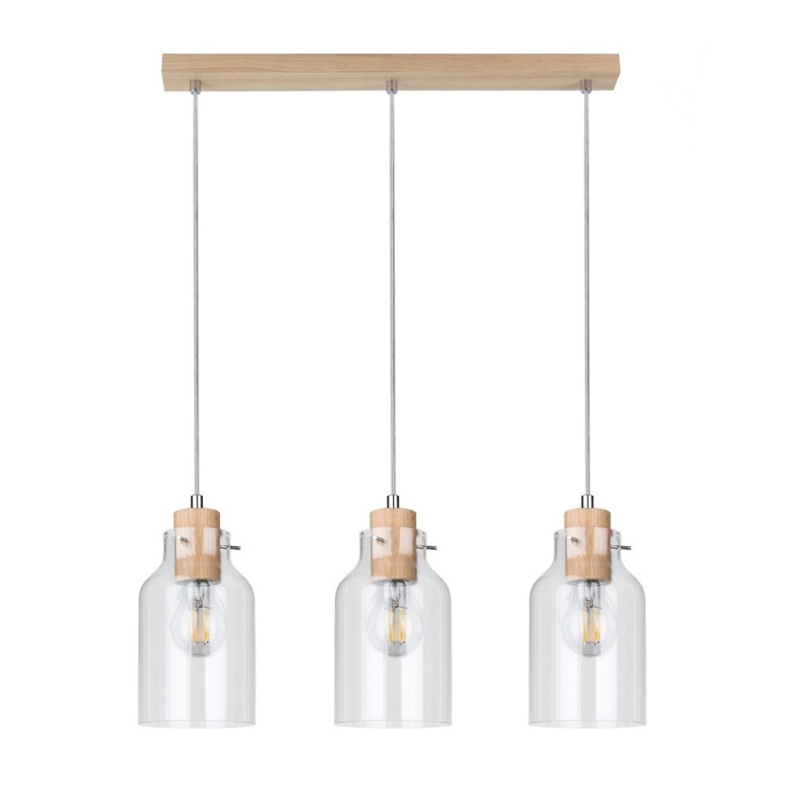 Lestenec na vrvici ALESSANDRO 3xE27/60W/230V hrast